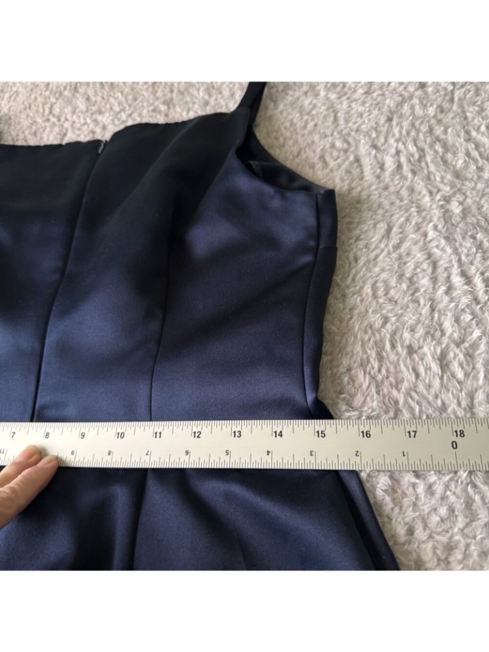Evening Dress with Jacket Women's 10 Navy Blue Satin Sheath VTG MCM Design - USA - Picture 9 of 16
